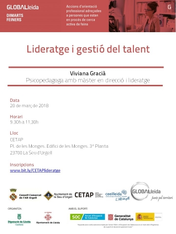 Inscripcions a bit.ly/CETAPlideratge