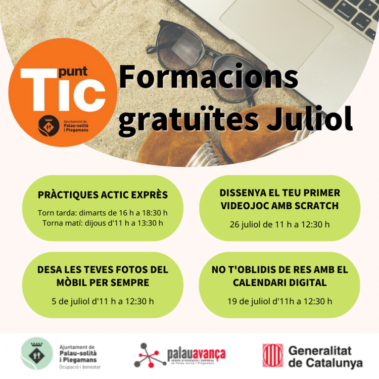Formacions gratuïtes de juliol al Punt TIC Palau