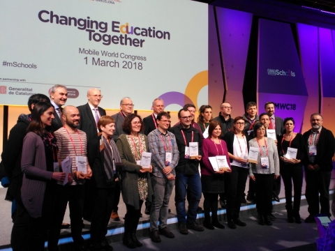 Foto de grup dels mSchools Mobile Learning Awards 2018