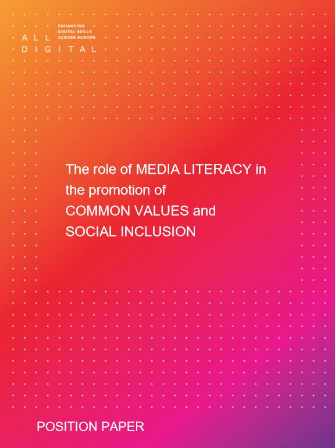 Portada de l'informe de posició sobre alfabetització mediàtica d'ALL DIGITAL
