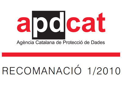 APDCAT Recomanació 1/2010