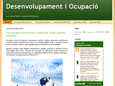 Captura de la plana web DESOC