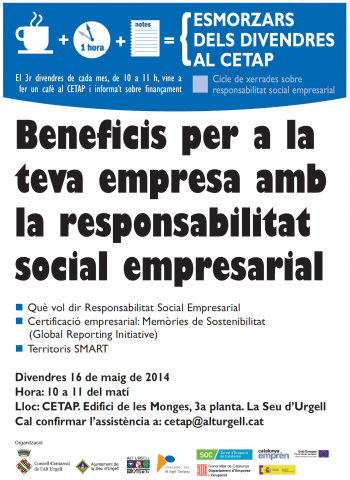 Cartell de l'esmorzar al CETAP