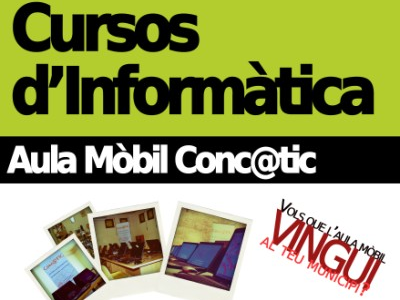 Cartell del cursos d'informàtica de l'aula mòbil Conc@tic