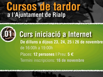 Part del cartell dels cursos de tardor a Rialp