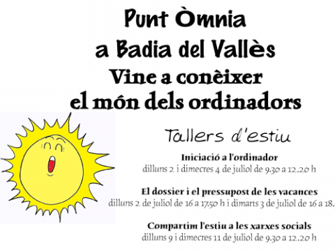 Part del cartell dels tallers d'estiu de Badia