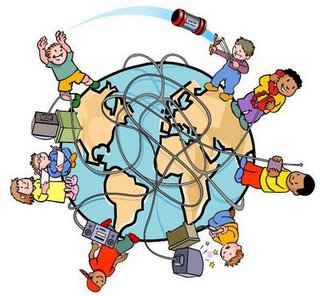 Imatge de nens i nenes al voltant del planeta Terra