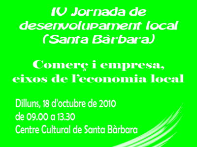Part del cartell de la IV Jornada de desenvolupament local de Santa Bàrbara