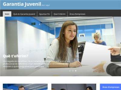 Plana web del Pla de Garantia Juvenil