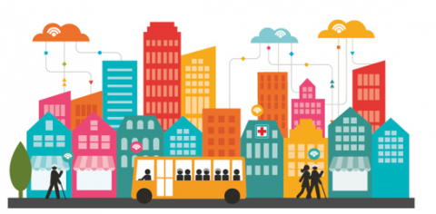 Il·lustració sobre ciutats intel·ligents
