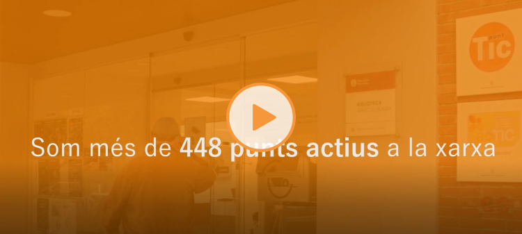 Imatge amb el text "Hi ha 448 punts actius a la Xarxa Punt TIC"